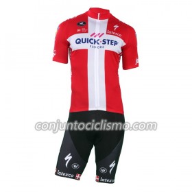 Conjunto Maillot + Culotte Corto con tirantes 2018-2019 Quick-Step Floors Campeonato de Dinamarca